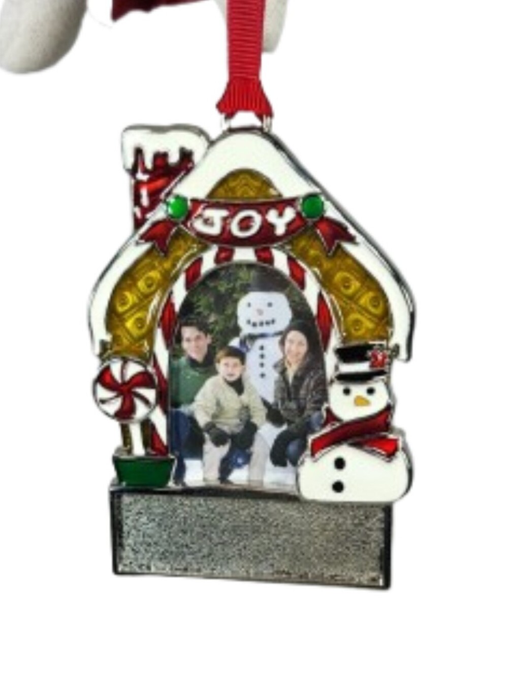 Things Remembered Gingerbread House Holiday 'Joy' Snowman Photo Ornament -